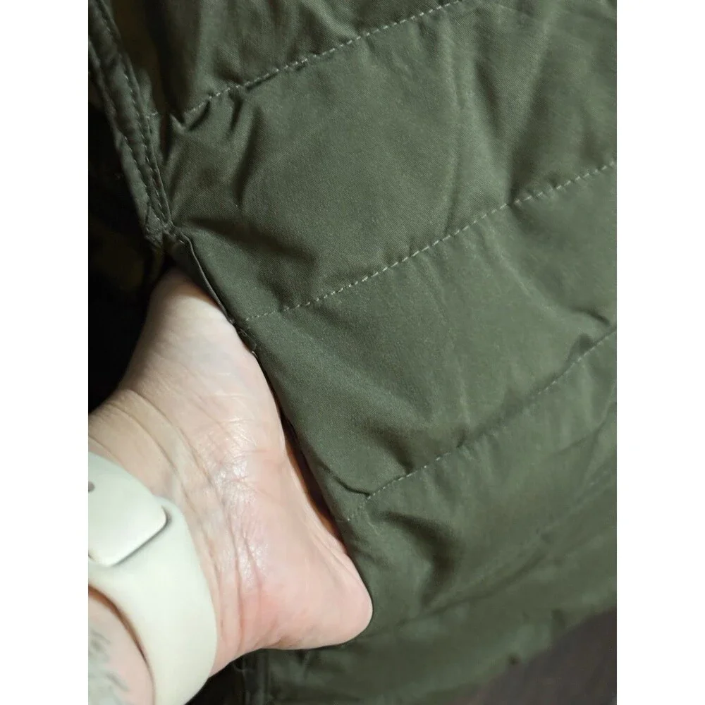 New Nautica Men’s Reversible Quilted Puffer Jacket Hunter Green / Camo Sz Large